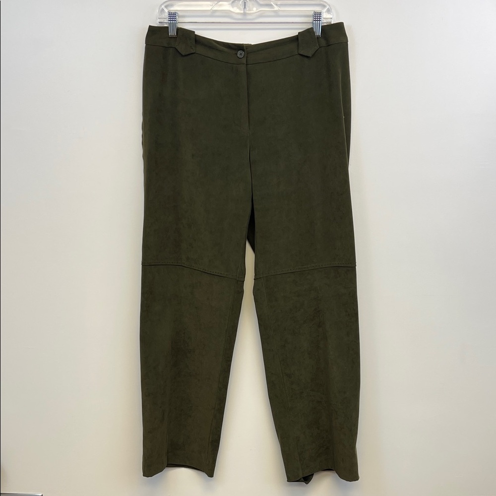Norton Studio Petites Stretch Dress Pants Olive Green Size 12P